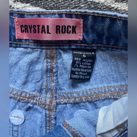 (3/$15) Crystal Rock High Waist Distressed Jeans size 5 - Picture 5 of 9